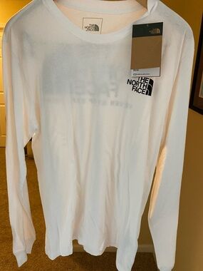 The North Face White Long-Sleeve Logo Shirt